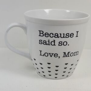 White Ceramic Black Hart Mothets Mug